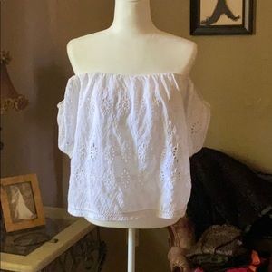 Size small white crochet top by Lovers + Friends